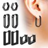 4 Pairs Multiple Styles Punk Black Stainless Stud Earrings For Men and Women Gothic Street PopHip Hop Street Ear Jewelry Gifts