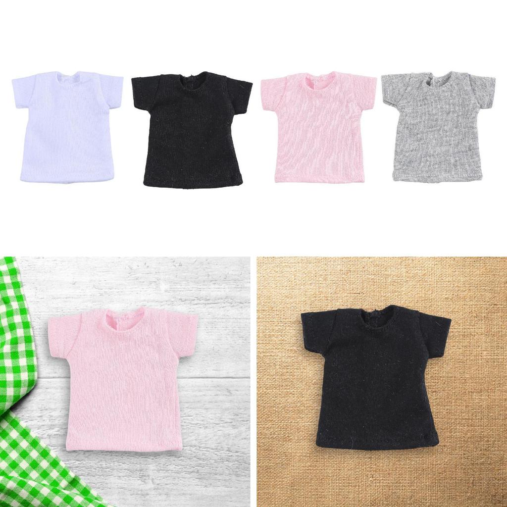1/6 Female Action Figure Short T Shirt Crew Neck Miniature Clothing Accessories Premium Dress Trendy