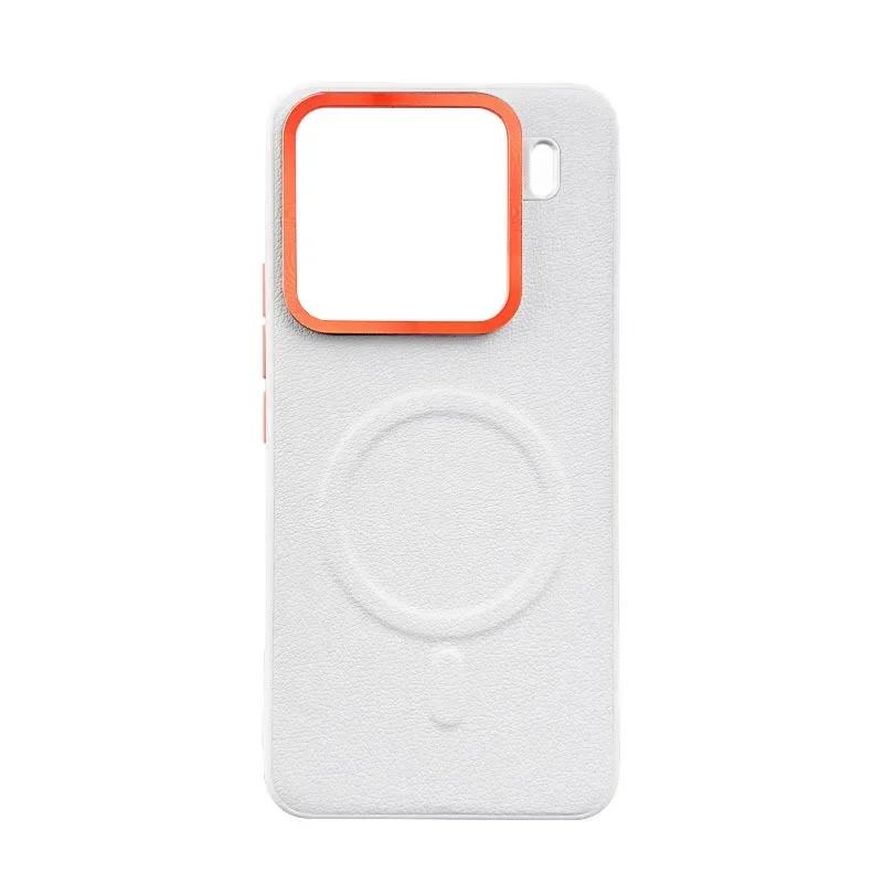 Magnetic Leather Phone Case for Xiaomi Mi 15 Pro Mi15 Independent Button Hardware Large Hole Lens All-inclusive Side Hard Cover