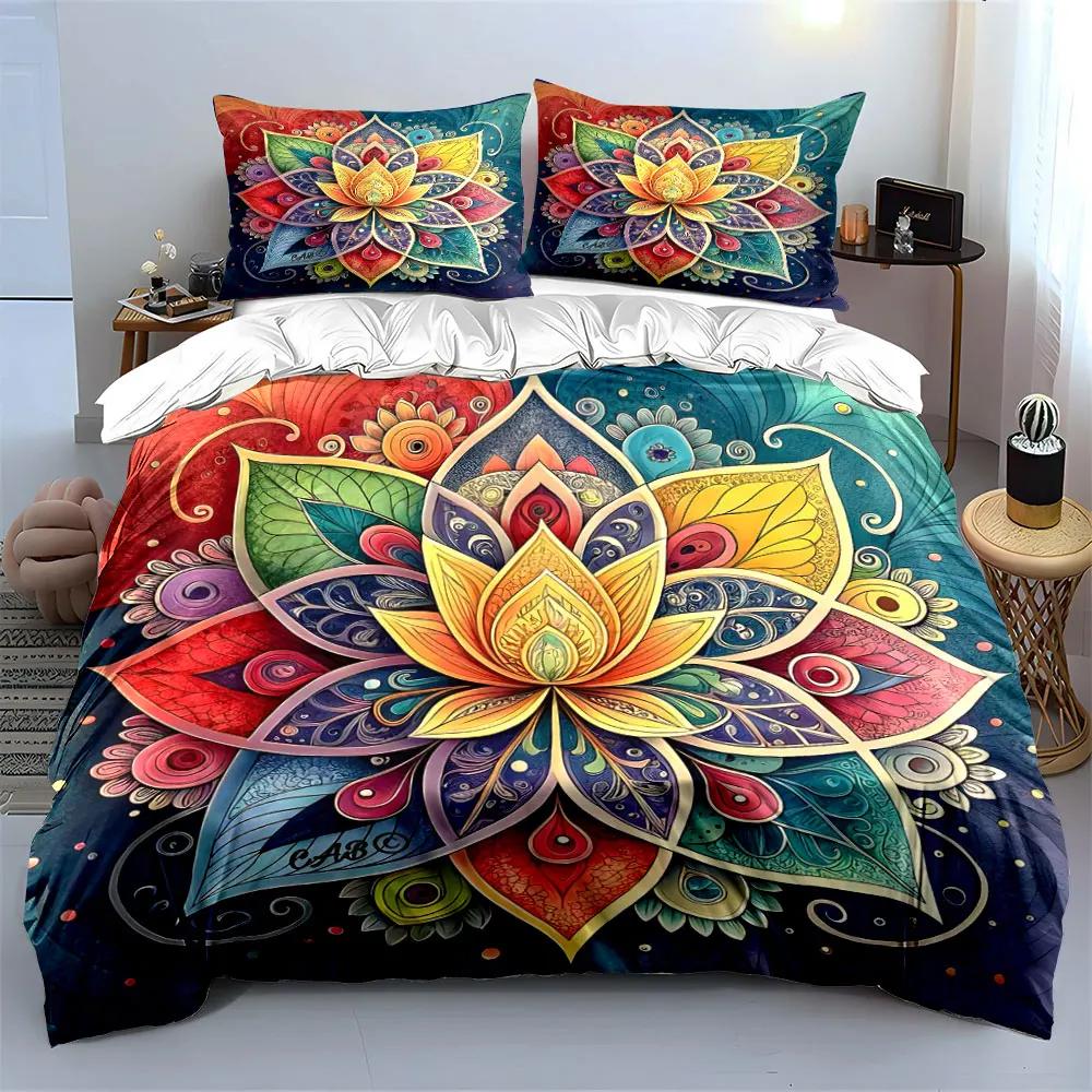 "Mandala Design Home Decor Set" Multiple sizes kid's and adults' bedroom Exquisite 3PC bedding set gift