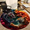 1pc Dragon Tiger Chair Carpet for Office, Round Non-Slip Durable Large Size Office Carpet, Suitable for Office, Beautiful Decoration