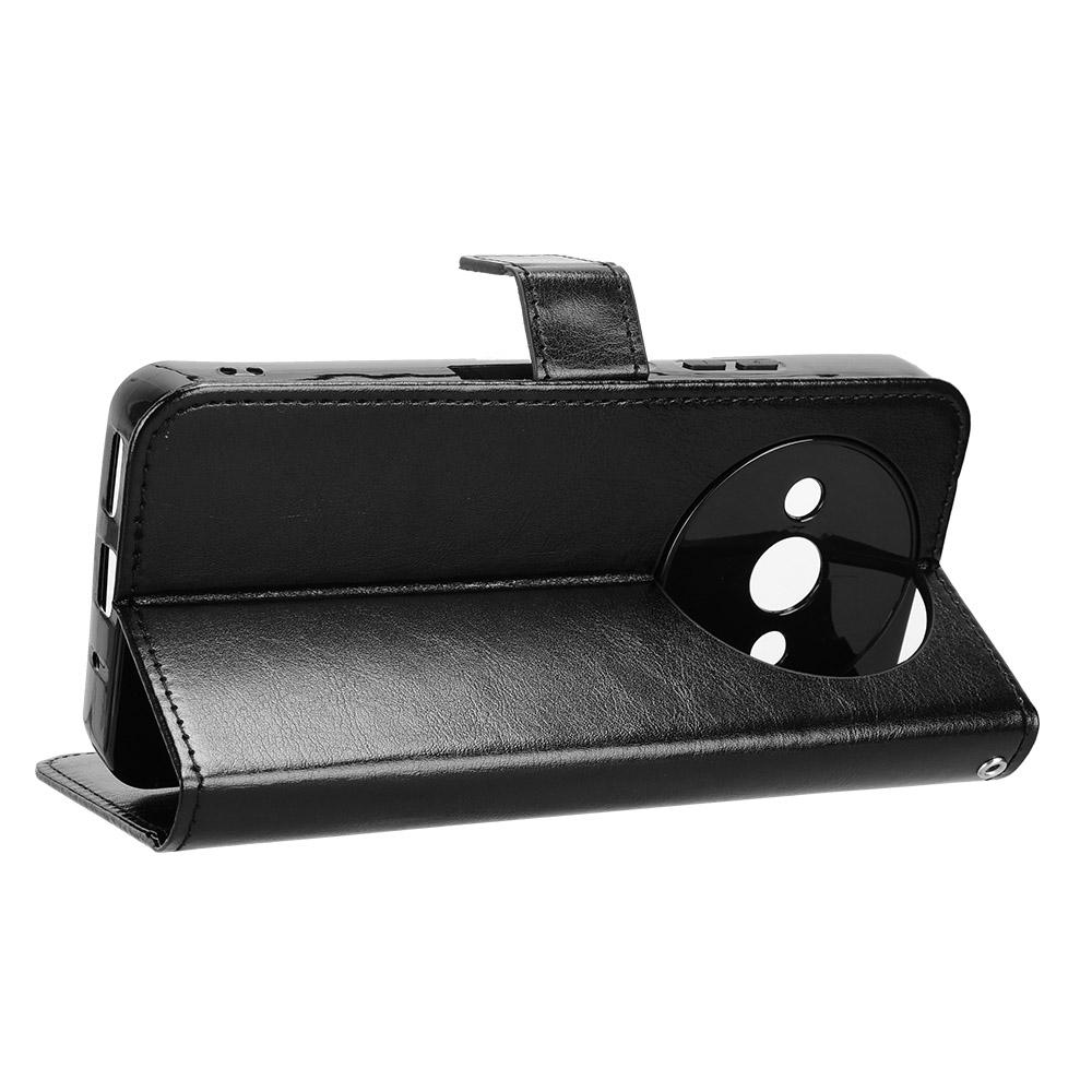 For Oukitel C59 Pro PU Leather Case with Strap Crazy Horse Texture Phone Wallet Cover