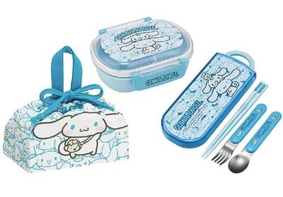 Skater Cinnamoroll Ushiro Shiro Antibacterial Dishwasher Safe Fluffy Lid Tight Lunch Box Oval Bento Box 360ml Trio Set Lunch Drawstring Cinnamo Ushiro