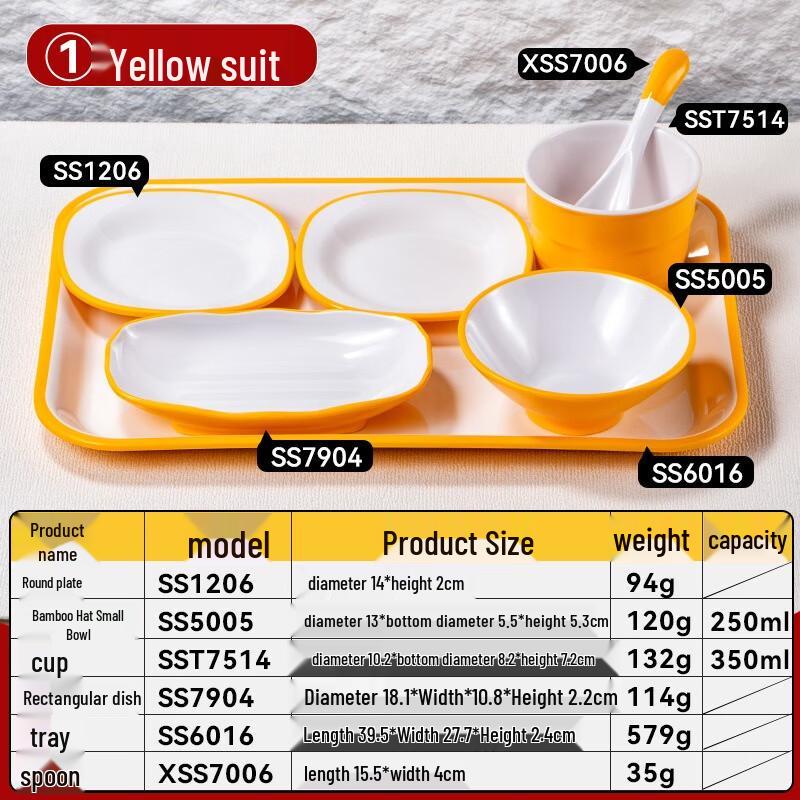 

JINMEILI Chinese Melamine Small Yellow Rice Bowl