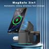3 In 1 Wireless Charger Stand For Samsung Phone iPhone 16 15 14 13 Pro Max iWatch AirPods With LED Light Fast Charging Station