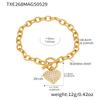 Stainless Steel Chain Necklace Matching Bracelet For Women 18k Gold Plated Non Tarnish Women's Heart Pendant Necklaces Bracelets