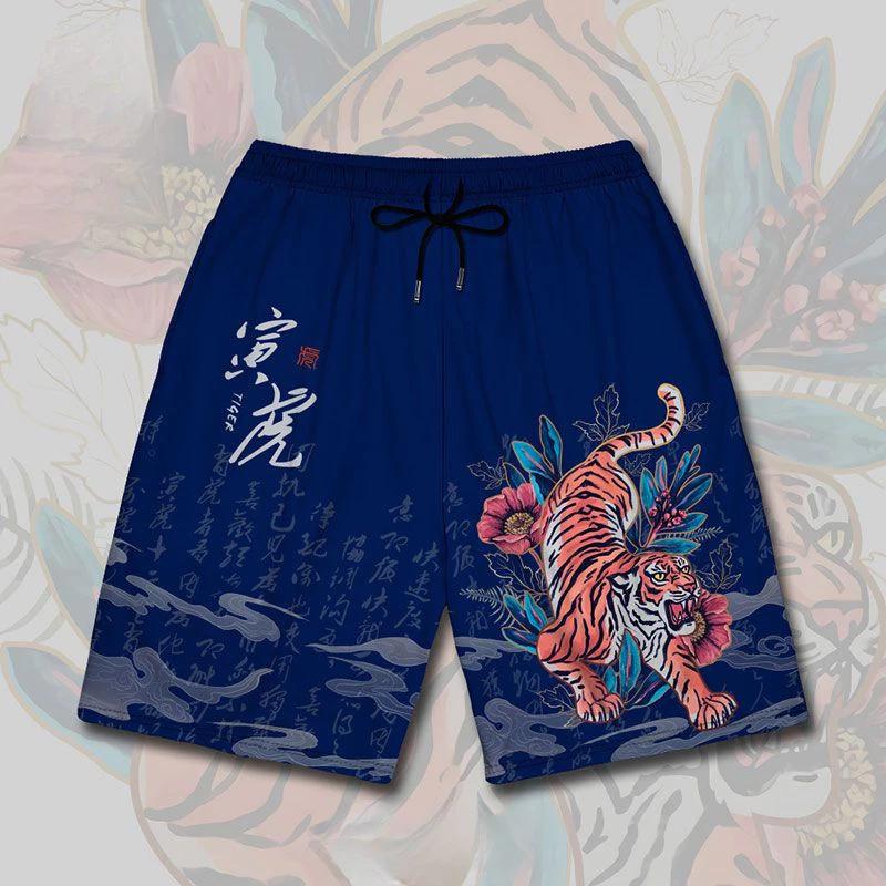 Tiger Muay Thai Boxing Kickboxing Training Shorts Print Quick Dry Martial Art Boxer Unisex Men Women Kid Fighting Fitness Sport Gym Workout