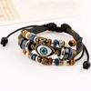 Unisex handgefertigtes türkisches Auge Kunstleder verstellbares Armband Armband Schmuck
