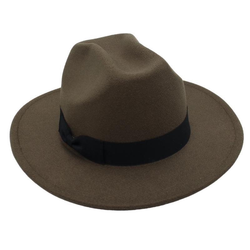 Top Hat Foreign Style Jazz Hat Men'S And Women'S Felt Hat Woolen Hat Temperament Sun Hat Ins Wind
