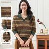 Tianshan 100% Cashmere Retro Jacquard Polo Sweater for Women