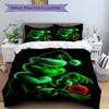 3Pcs Grinch Christmas Ornament Bedding Set Quilt Cover Pillowcase Home Christmas Xmas Halloween Gift 1 Duvet Cover 2 Pillowcase S921622