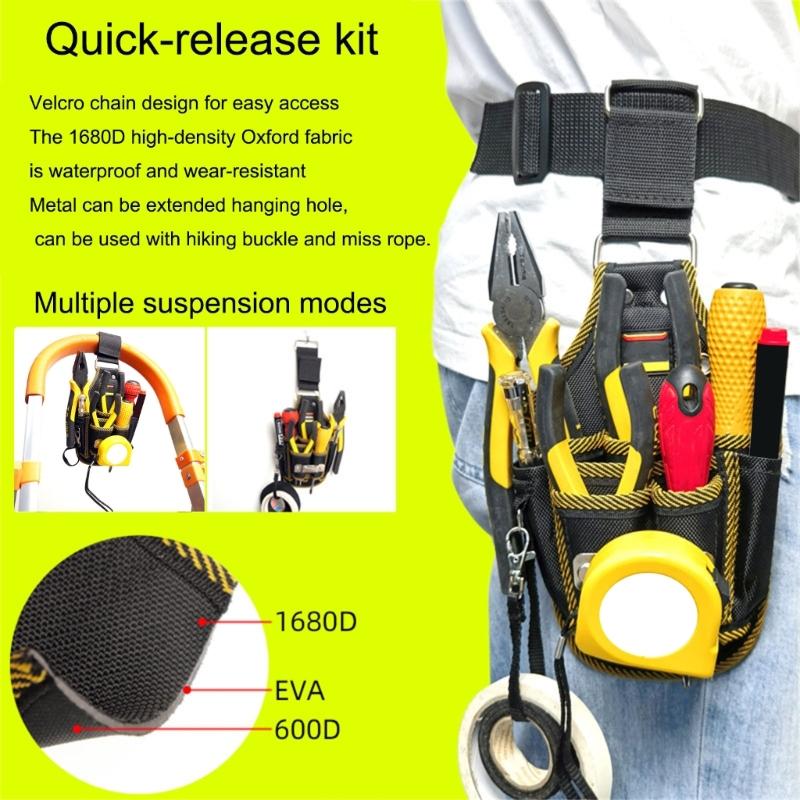 Tool Pouch Holders for Electrician Carpenter Organizer Pocket Attachment Small Tool Bag Utility Bag with Multiple Pocket