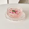 Wuhe Glas Dessertschale und Teller Set mit Rosenlöffel