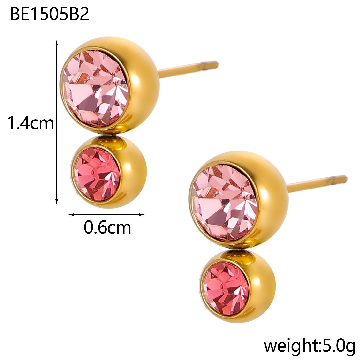 

CARLIDANA Trending Simple Multi-Colored 18k Gold Color Round Zircon Stud Earrings for Women New Fashion Jewelry Earrings