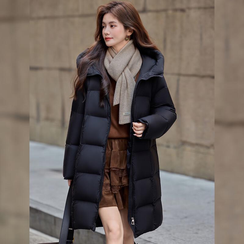 Bailuyu Women's 90% Duck Down Mid-Length Puffer Jacket