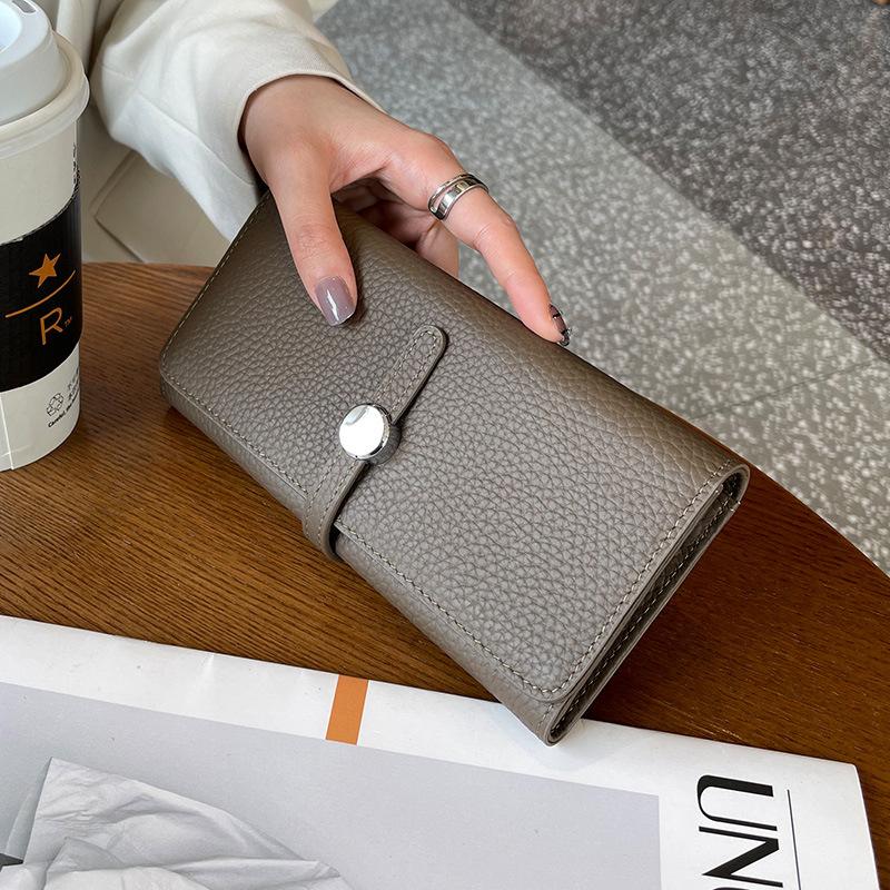 Genuine Leather Wallet Women Long Clutch Fashion Luxury Brand Ladies Purses Card Holder Zipper Coin Pocket  Billfold