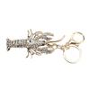 Strass Hummer Schlüsselanhänger Zinklegierung Glitzer Bling Funkelnder Schlüsselanhänger Handtaschenzubehör für Frauen Mädchen Weiß