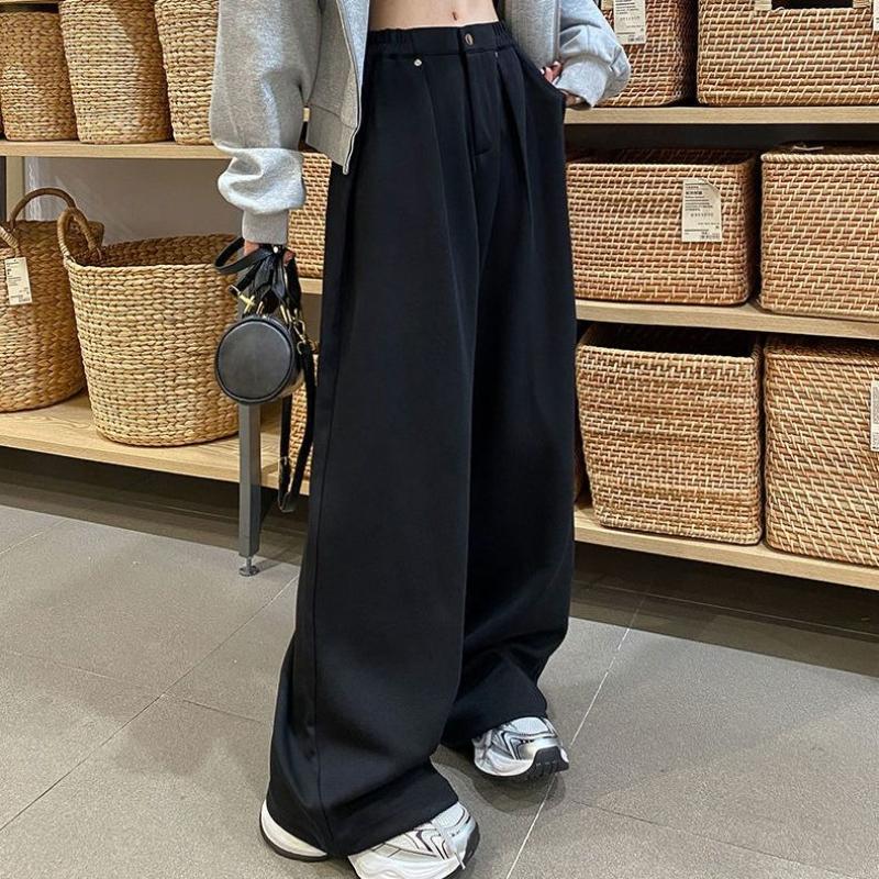 

Серые Однотонные Элегантные Женские Длинные Брюки 2025 Новые Удобные Спортивные Брюки С Высокой Посадкой Мода Харадзюку Повседневные Прямые Спортивные Штаны 2XL чёрный
