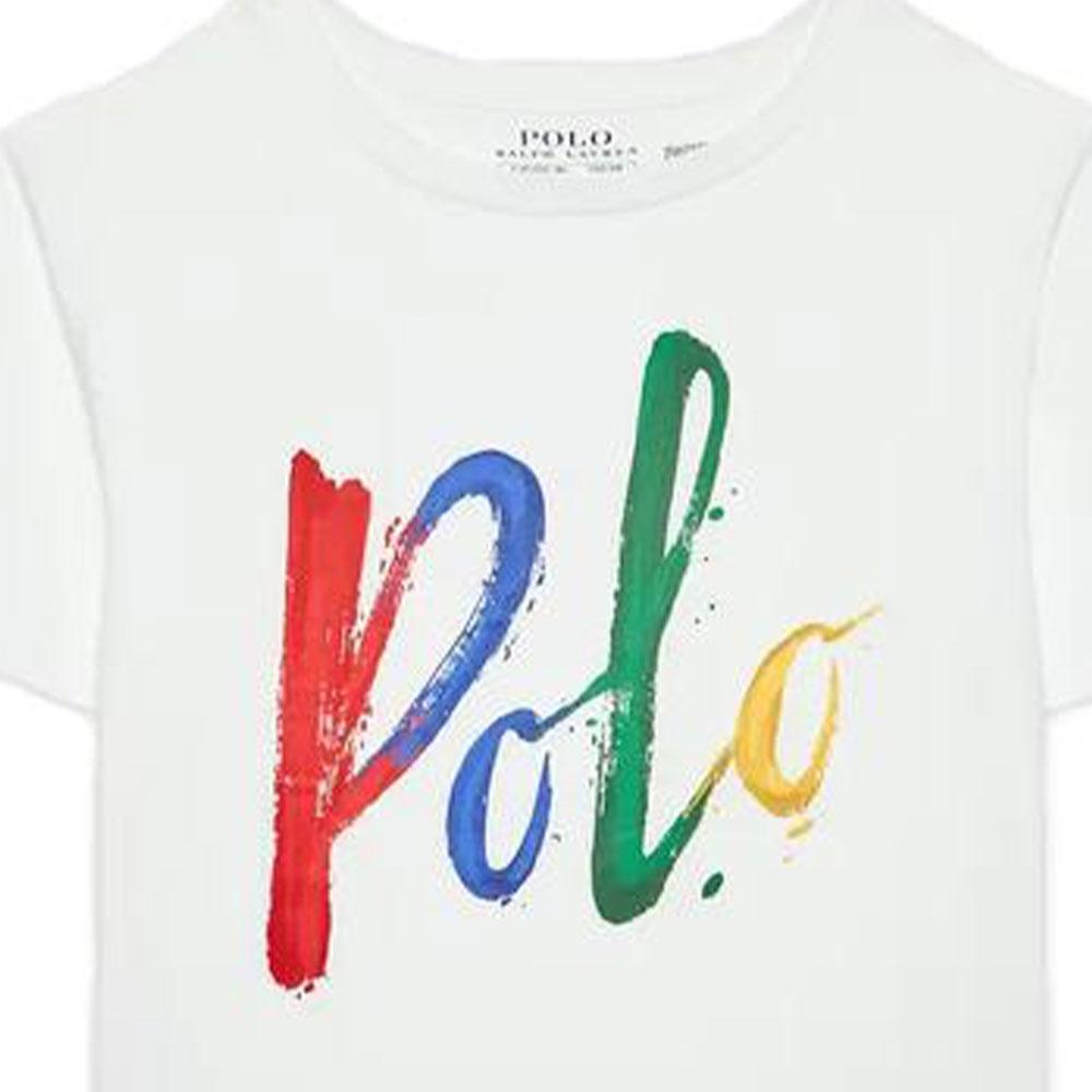 Polo Ralph Lauren Kids Loose Casual Letter Print Short Sleeve T-Shirt Kids Tops White 323861480001