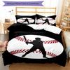 3pcs Baseball Bedding Set Duvet Cover Closure Includes 1 Duvet Cover & 2 Pillowcases, Soft and Comfortable for All Seasons.