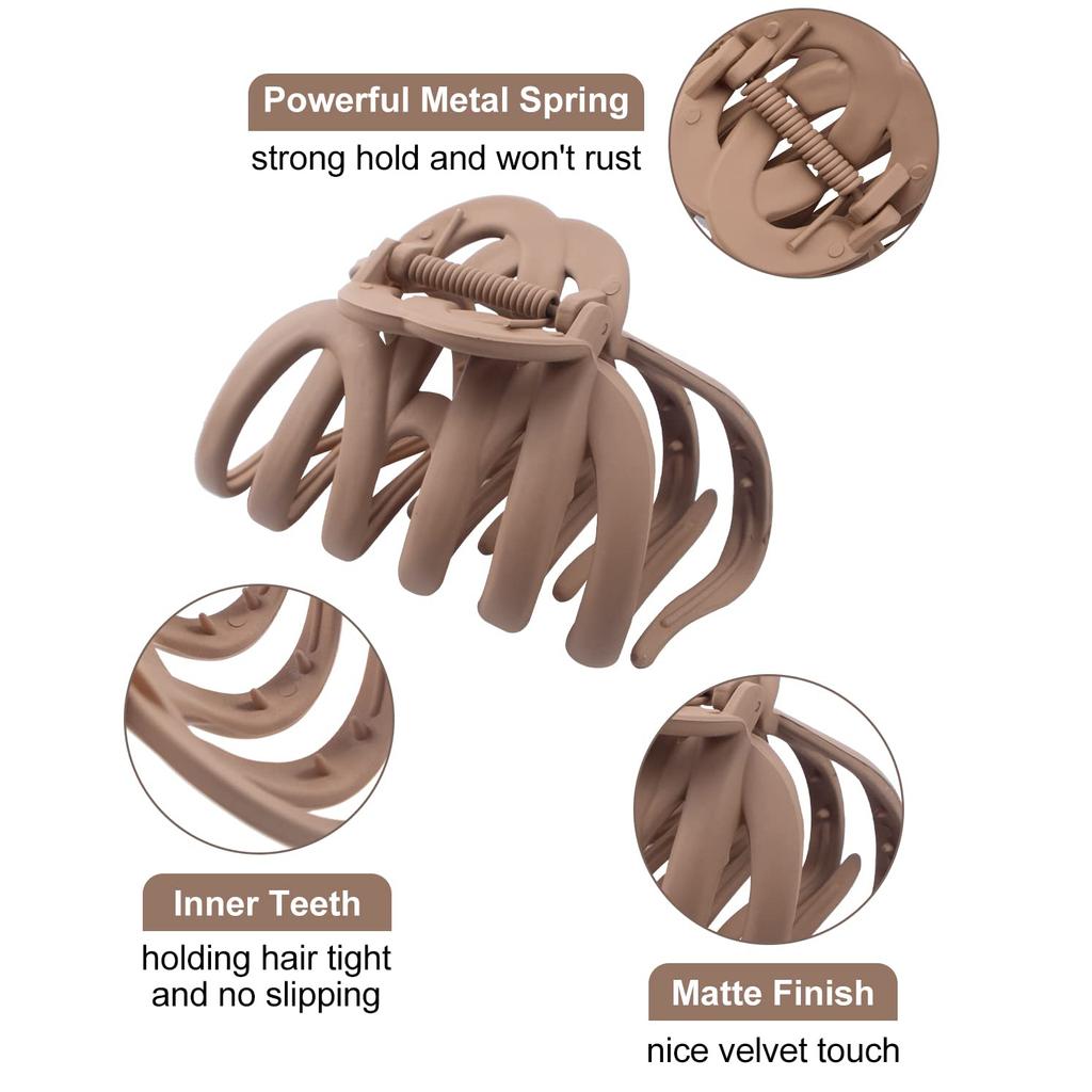 Koreanische Neutral Kaffee Große Klaue Clips für Dickes Haar Zubehör Frauen Kopfschmuck Ins Mode Kunststoff Fang Krabben Haarnadeln Geschenke