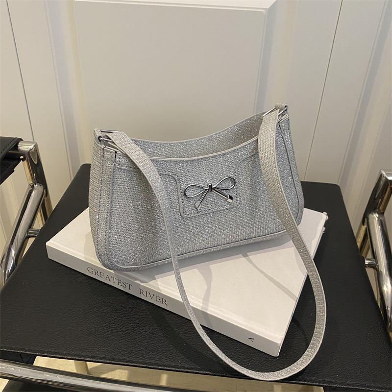 New High-end Textured Armpit Bag, Fashionable Portable Shoulder Bag, Trendy Bow, Beautiful Casual Bag