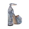 Fashion 2024 Summer Mixed Color High Heel Women's Sandals New Waterproof Platform Buckle Blue Large Size 36-43 Sexy Women's Shoes