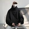 Herbst Einfarbig Ninja Rollkragen Hoodies Für Männer Vintage Fleece Sweatshirts Hip Hop Japanische Streetwear Übergroßen Hoodie