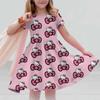 New Summer Dress Fashion Cartoon Cute Hello Kitty 3D Print Dresses Kids Short Sleeve Princess Girls Party Children Clothes