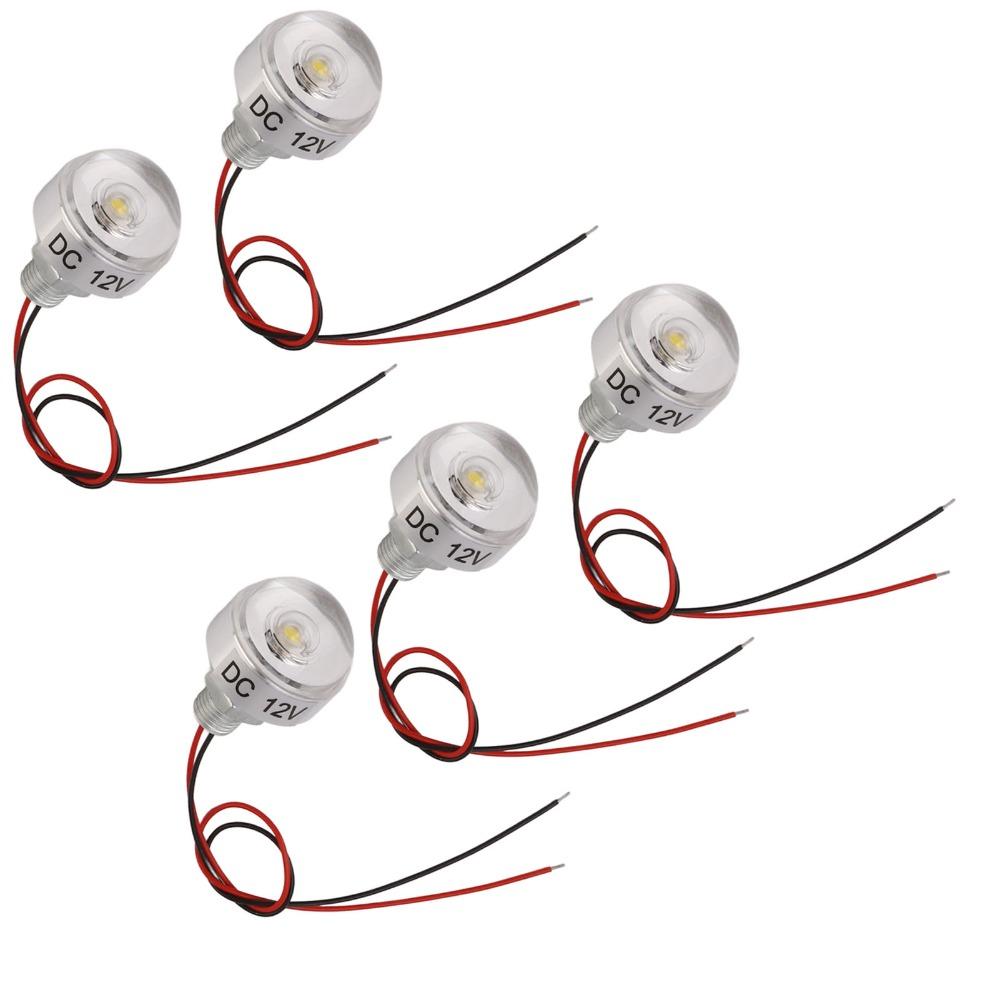 5er-Pack 1W LED-Deckleuchte DC 12V Mini Einbau-Spotlight Niedervolt-Landschafts-Bodenleuchten Gehweg