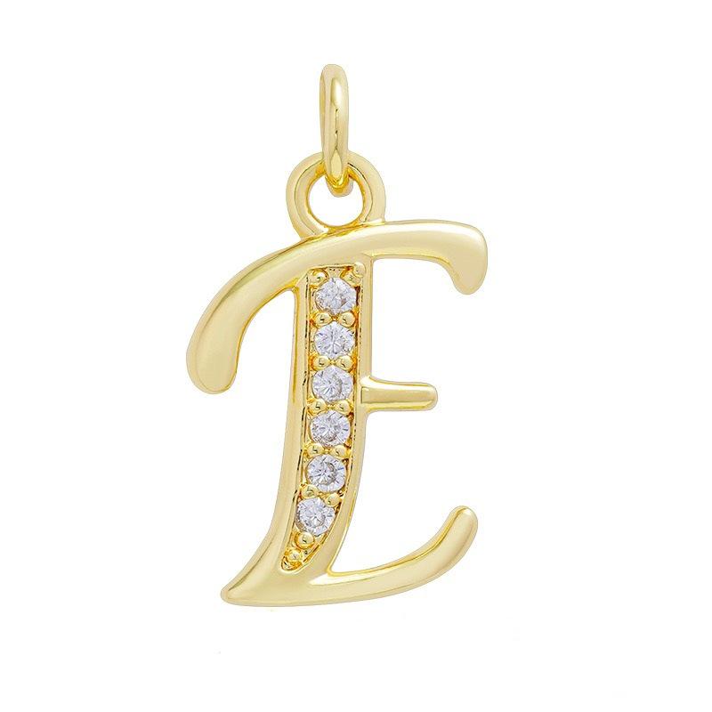 European & American Gold-Plated Copper Zircon Letter Necklace - High-End DIY Jewelry Accessory