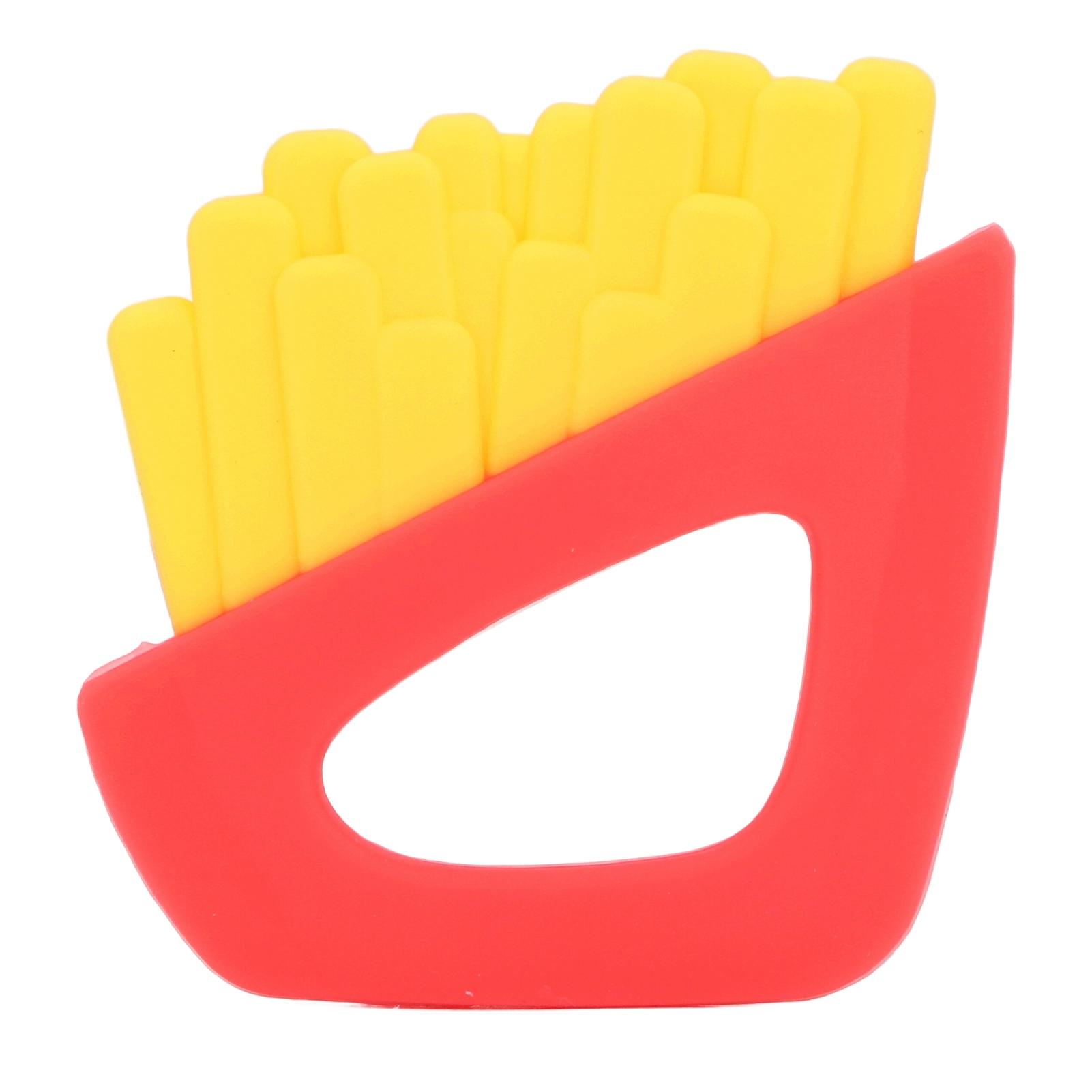 

French Fries Baby Teether Silicone Reduce Anxiety Relieve Itching Soothe French Fries Teether 2