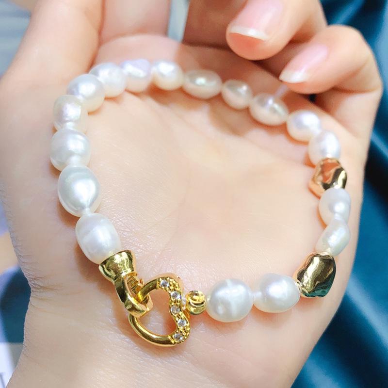 Zhuji Freshwater Baroque Pearl Bracelet - Elegant French Style Women's Gift