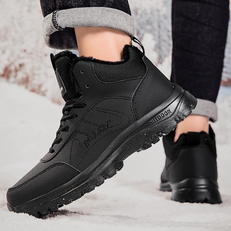 Herren Freizeitsportschuhe, Winter Baumwollgefütterte modische und warme Herrenstiefel, Outdoor Wanderschuhe, Schneestiefel, Seniorenschuhe