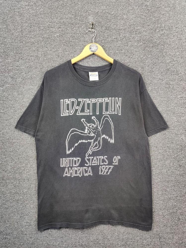 Led Zeppelin Rock Band Tour Black Unisex Tshirt Reprint S5XL KH11754 Unisex T-Shirt XXXXL
