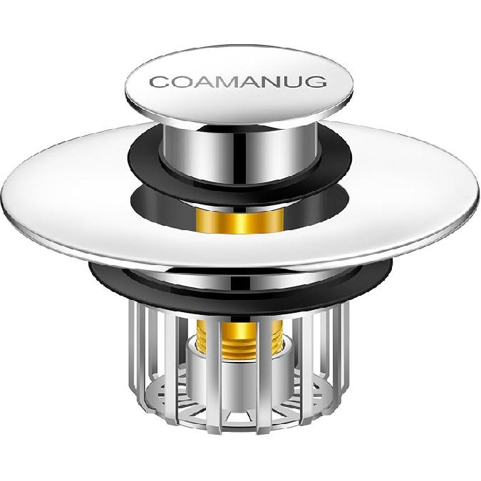 Bathtub Stopper | Shower Drain Hair Catcher, Pop-up Tub Stopper with Strainer | Bathroom Drain Plug | Drain Protector for 1-1/2 to 1-3/4"" Bath Drain