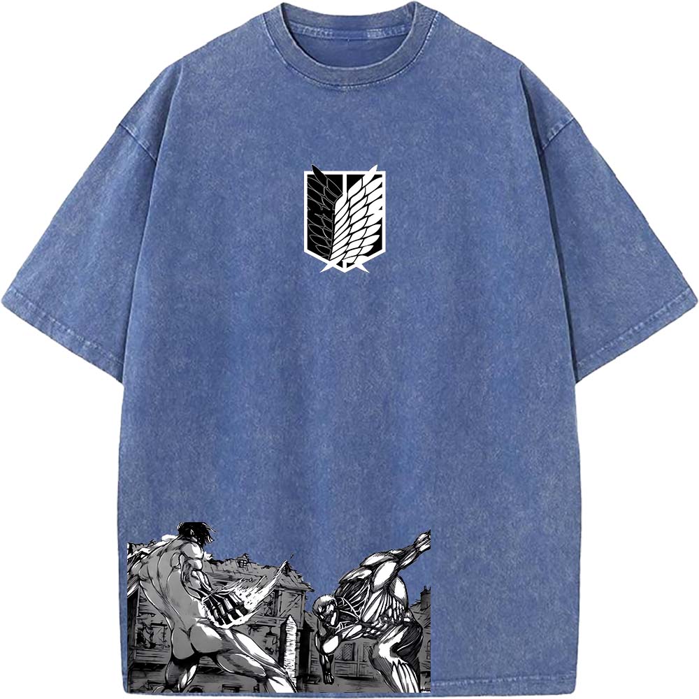 Attack On Titan Eren Shingeki No Kyojin Reiner Yoroi No Kyojin Tee Men Washed Cotton T-shirts Casual T Shirt Harajuku Tshirt