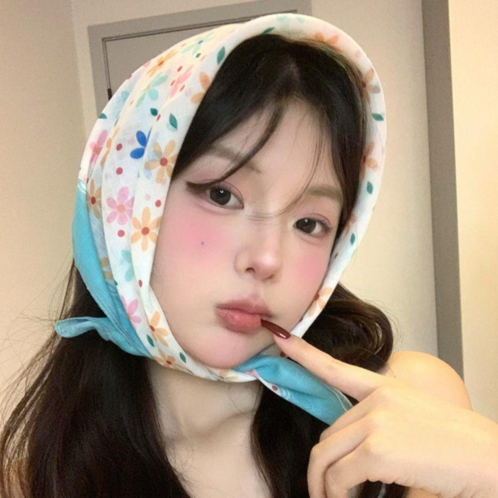 

Breathable Tie Straps Turban Floral Lace Hair Band Hot Headscarf Spring and Summer E
