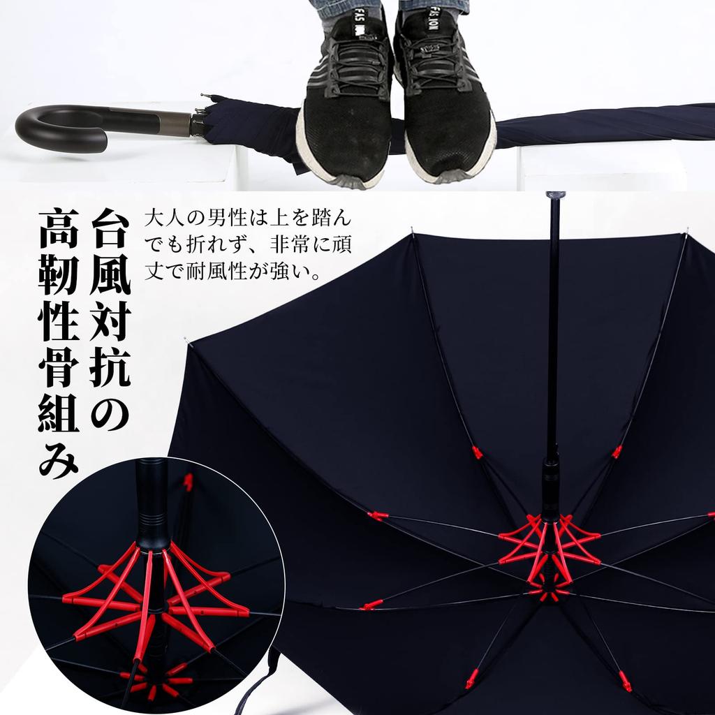 Vialifer Long Super 260T Glass Fiber with Teflon Automatic Opening Cane Suitable for Men and Women in Rain or Includes Storage Pouch Umbrella,