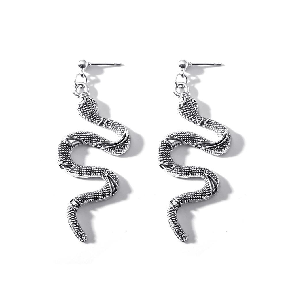 Gold & Black Snake Earring Collection, Assorted Serpent-Shaped Statement Drop Earrings for Women