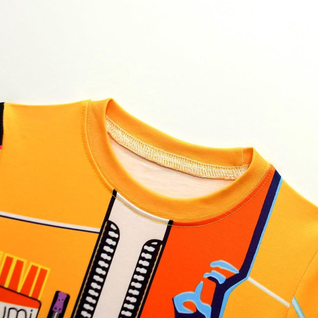 Children's Fashion Suit Skirt Round Neck Short Sleeve Top Pleated Skirt