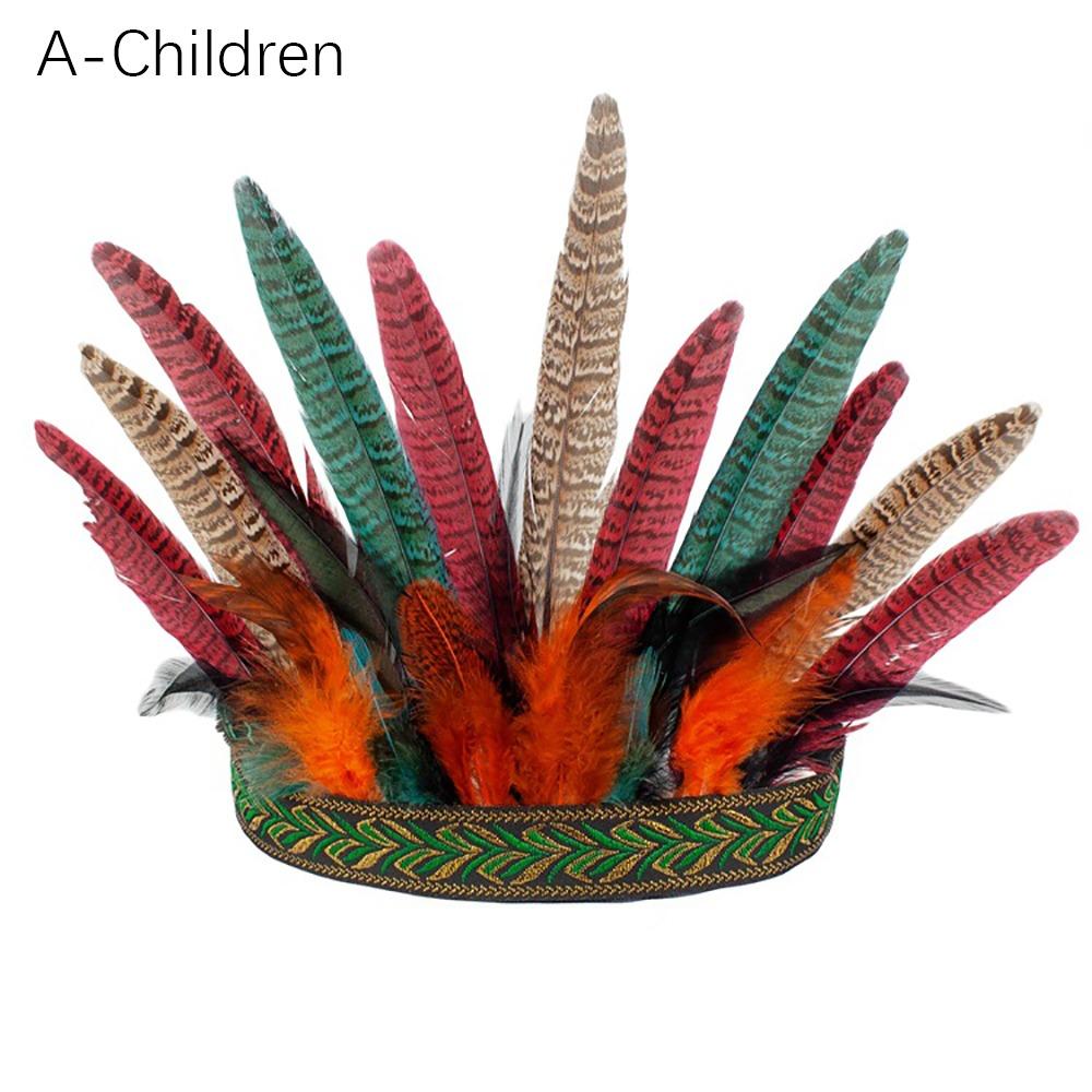 

Костюм павича Індійський головний убір Кольорове пір я Пір яна корона Сценічний виступ A - Children