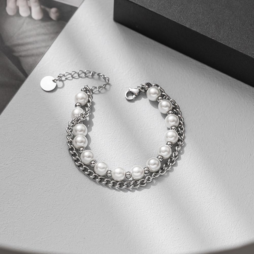 Pearl Bracelet Women Handmade Geometric Fashion Gift For Travel Memories