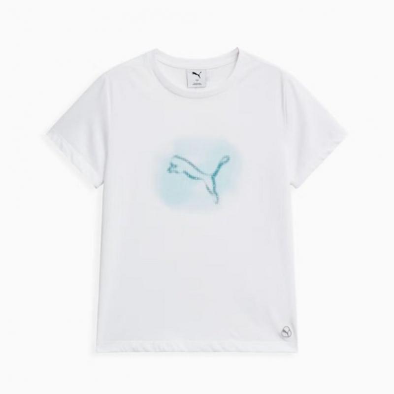 Puma Women Short Sleeve Tee Cat Logo 529754   01 02 03 W Cat Logo Sst 01 white/S