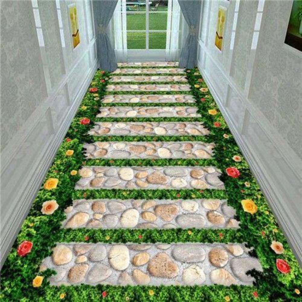 Blume 3D Stereoskopische Landschaft Teppich Rutschfest Verschleiß Wohnzimmer Eingang Schlafzimmer Flur Allgemeine Heimdekoration