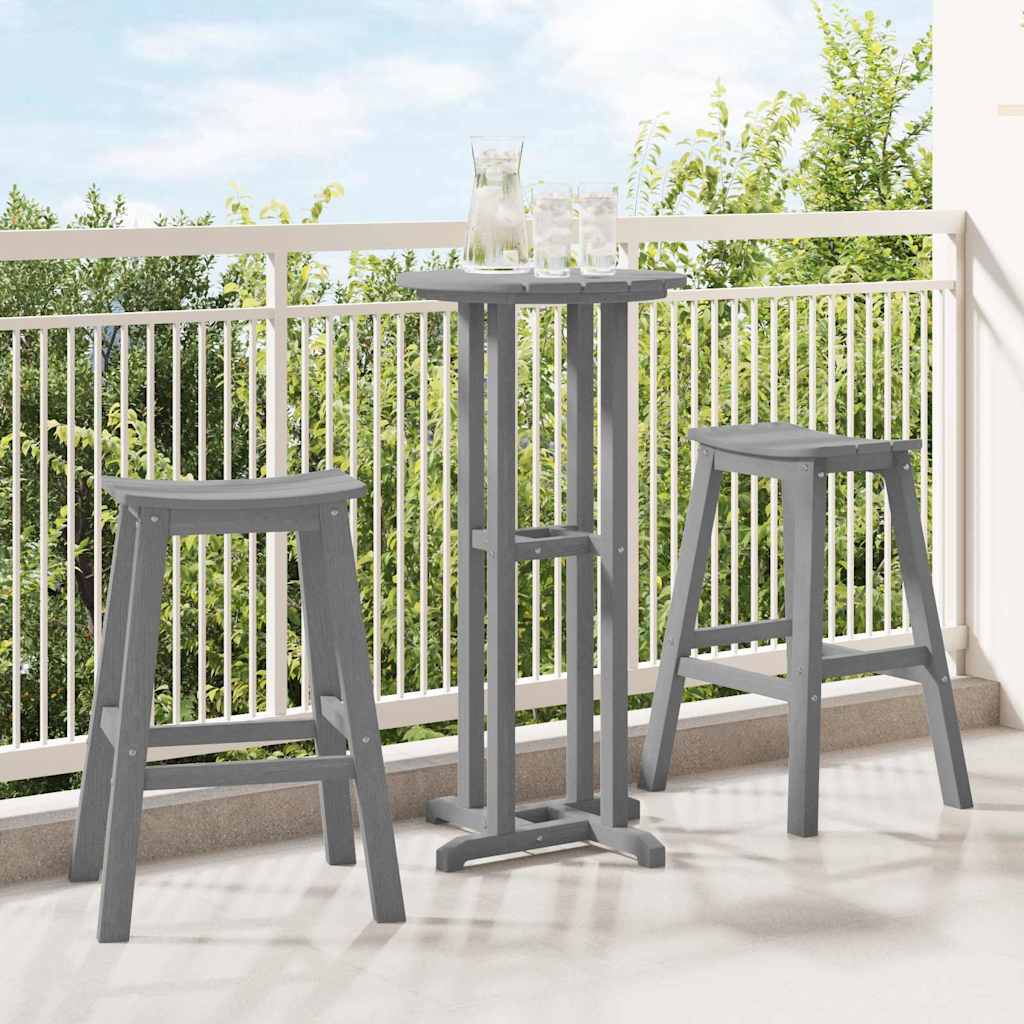 Bar Stool Set of 2 Light Gray 52 x 43 x 73.5 cm HDPE