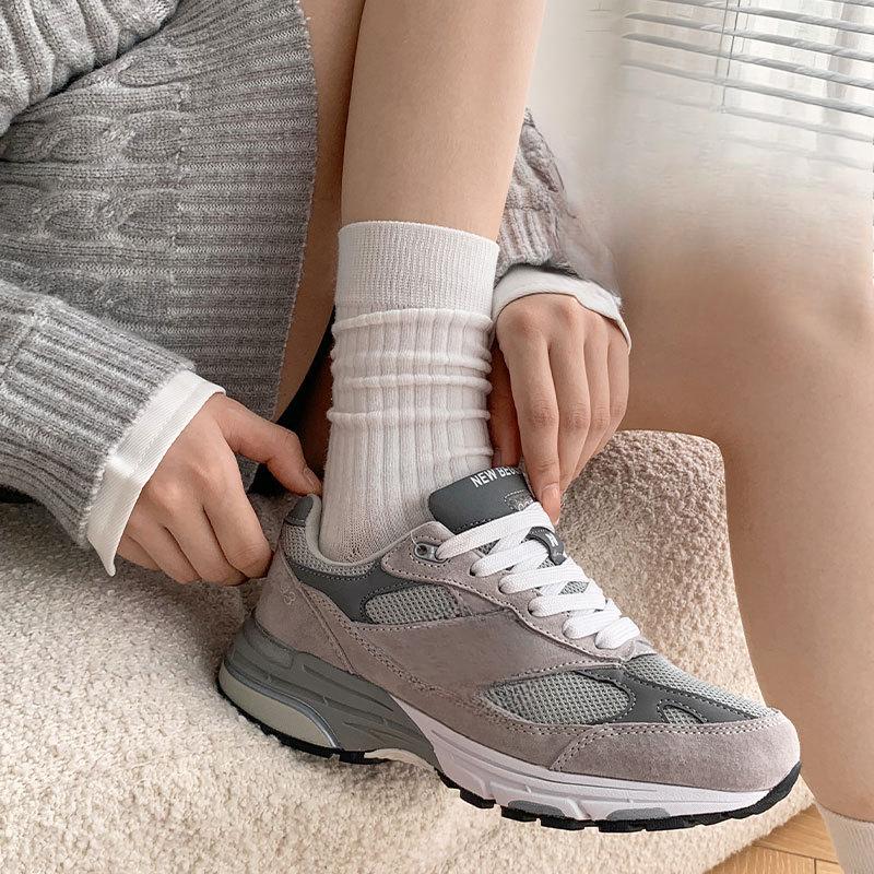 Autumn and Winter Socks, Women's Mid-calf Socks, Pile Socks, Solid-colored Cotton Socks, Versatile and Simple Socks