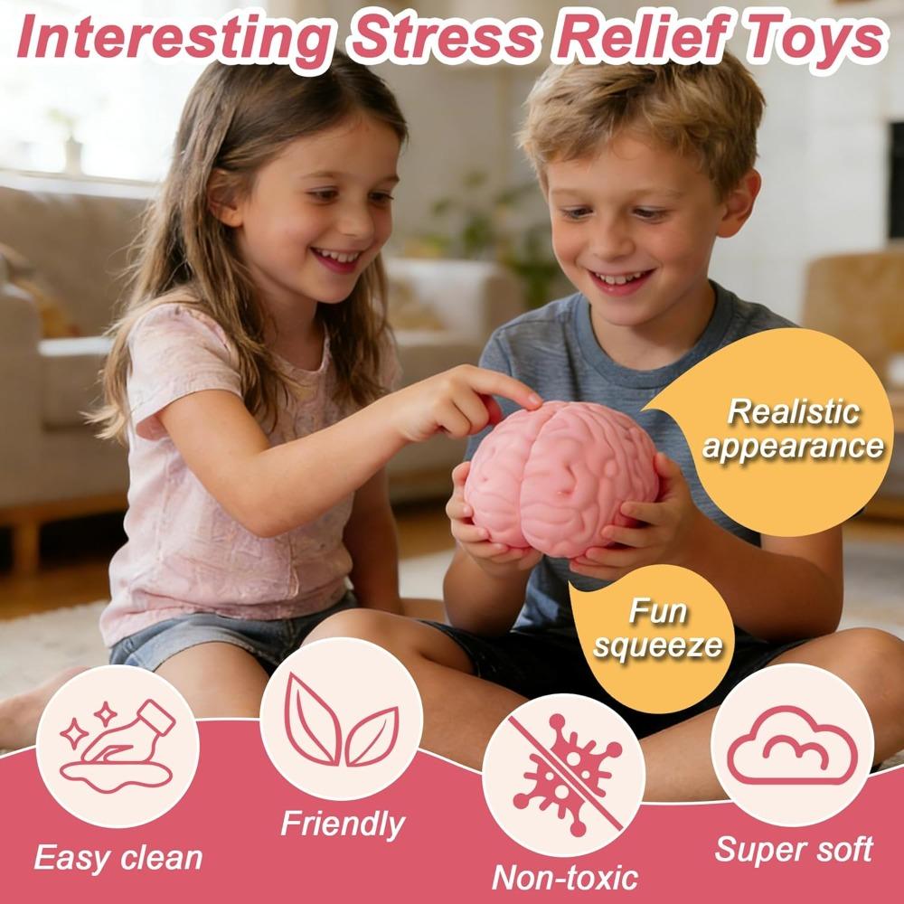 Riesige Gehirn Squishy Spielzeuge Stressabbau Sensorische Spielzeuge für Erwachsene & Kinder, Angstlinderung Fidget Spielzeuge für Autismus & ADHS Scherzartikel