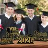 Grad Sign Wooden Bachelor Hat Wooden Letters Desktop Ornament  Tabletop Decor