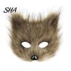 Accessori Costumi Cosplay Anime Maschera Volpe Peluche, Coda Soffice, Oggetti di Scena per Costumi, Maschera Peluche per Feste di Halloween, Convention e Ruolo